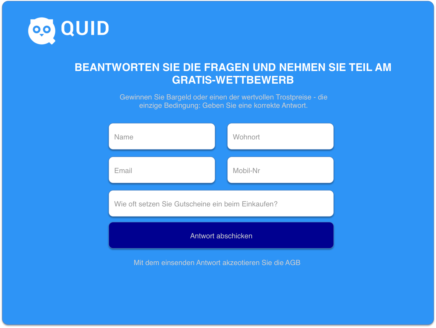 Beispiel Landing Page Quid